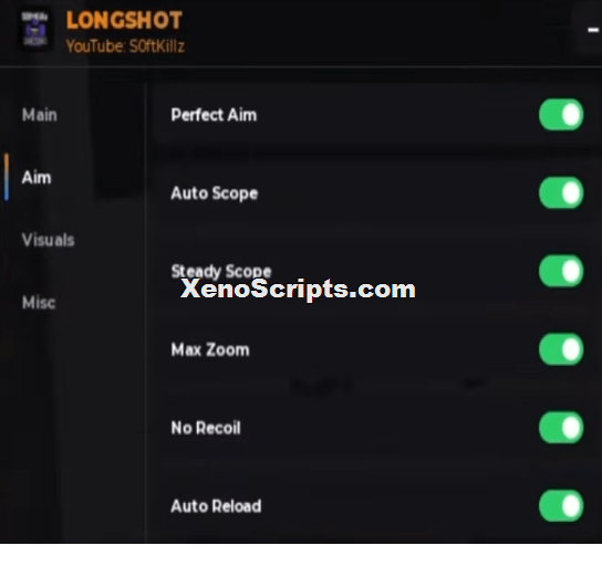 Longshot script by Softkillz | Perfect aim