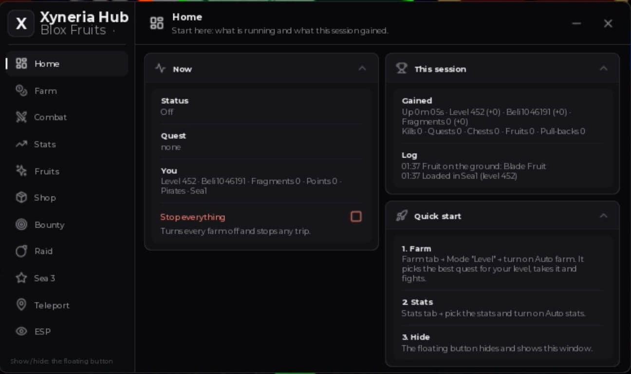 Xyneria hub - Bloxfruits [FREE UPDATED 2026]