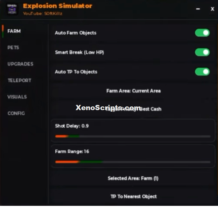 Explosion Simulator script by Softkillz | Auto farm