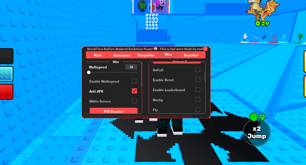 RNDM Hub Would You Rather: Brainrot Evolution Tower script keyless