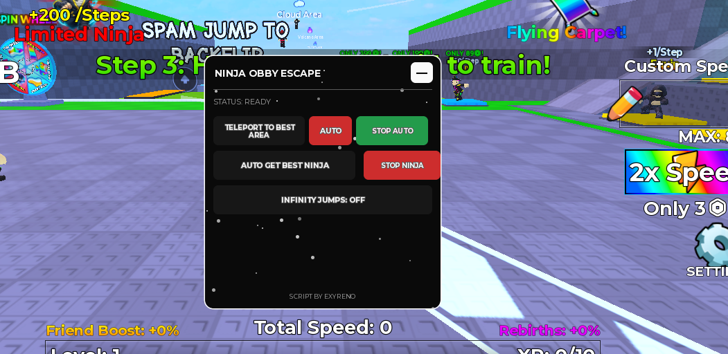 +1 Ninja Obby Escape Keyless script | Script By Exyreno