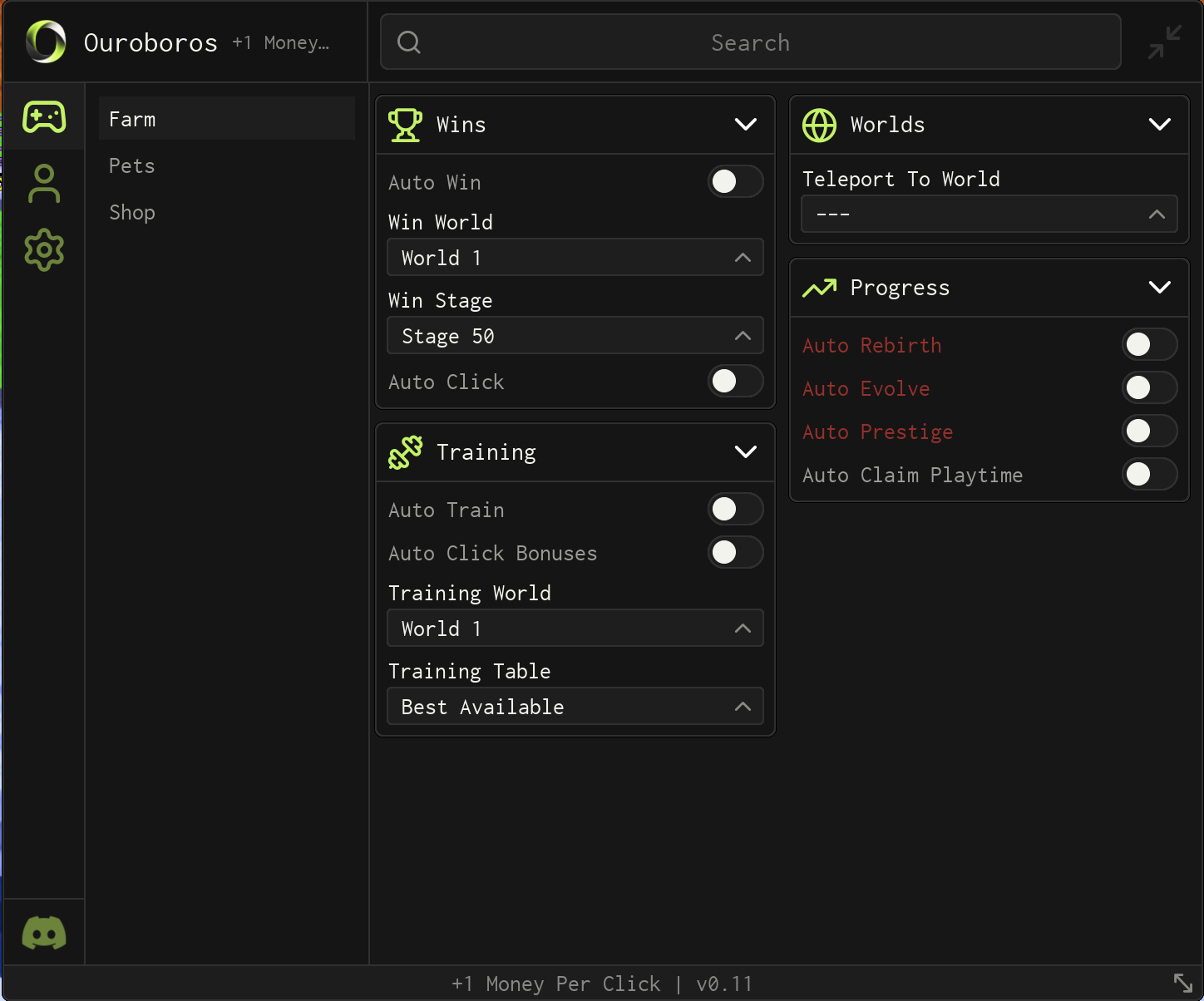 +1 Money Per Click Script | Ouroboros Hub