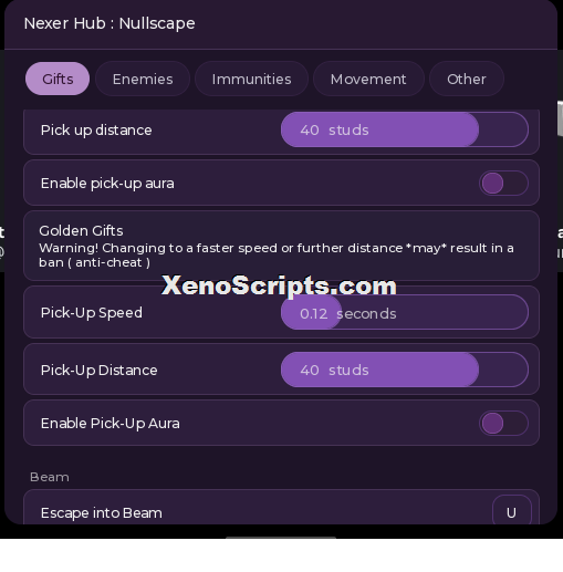 Nexer Hub Nullscape script keyless | Pick up gifts